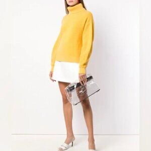 Simon Miller PVC Lunch Bag Clear Tote Black Leather Trim